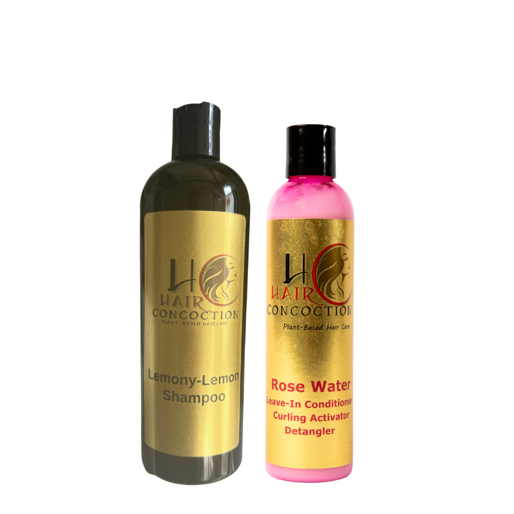 Two bottles of hair care products from Hi-5 Naturals on a white background