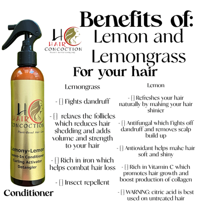 Lemony-Lemongrass Leave-In Conditioner Detangler Curl Activator